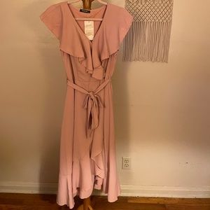 NWT pink ruffle hem dress